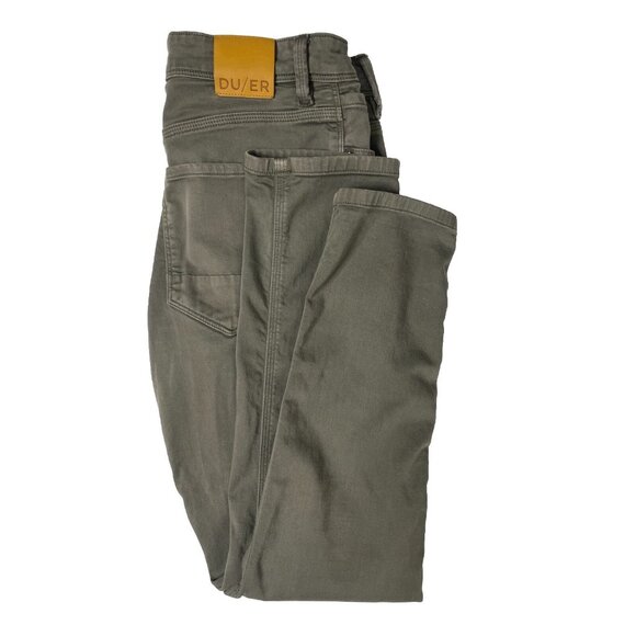 Du/er Mens 33x30 Green Gray Denim Jeans N2X Slim Stretch - Picture 1 of 10